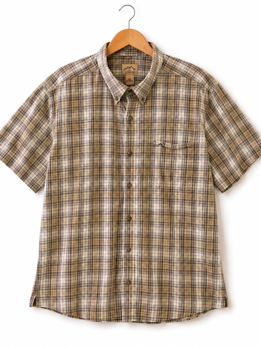 Blue Mountain Plaid Short Sleeve Men's Shirt 2XL